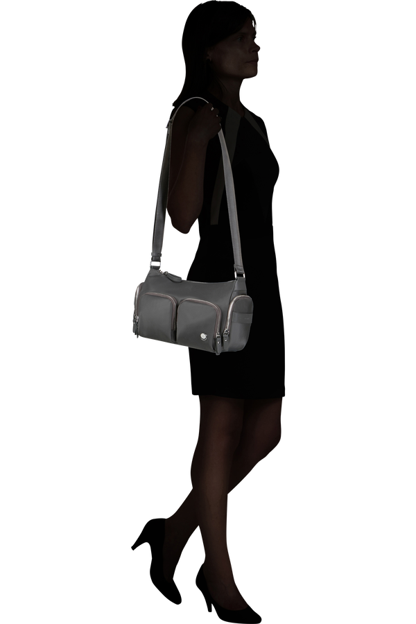 Samsonite Karissa Evo Shoulder Bag Multi Pkt  Gunmetal Green Samsonite Karissa Evo Shoulder Bag Multi Pkt  Gunmetal Green