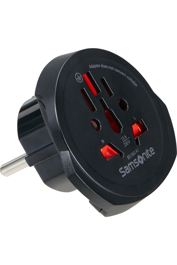 Samsonite Travel Accessories World to Europe Adaptor Black