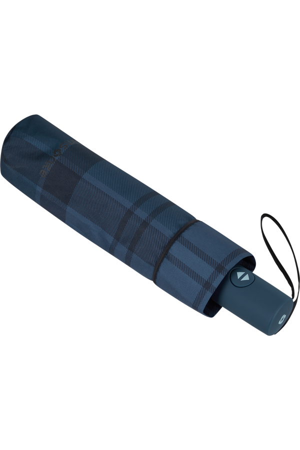 Samsonite Wood Classic S 3 Sect. Auto O/c Short  Check Dark Blue Samsonite Wood Classic S 3 Sect. Auto O/c Short  Check Dark Blue