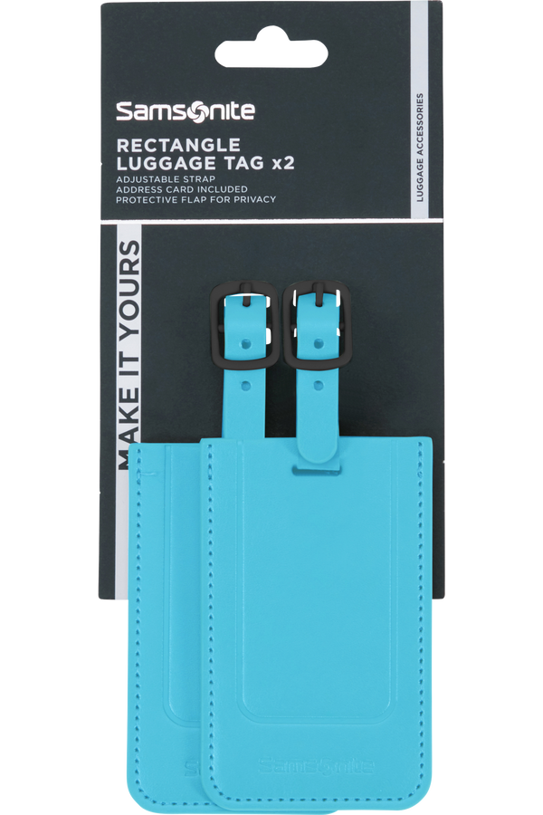 Samsonite Ta Revolution Rectangle Luggage Tag x2  Vivid Blue