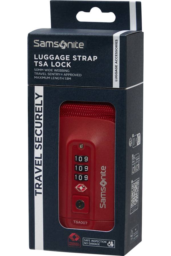Samsonite Ta Revolution Luggage Strap/TSA Lock  Red
