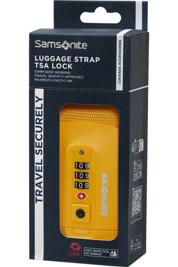 Samsonite Ta Revolution Luggage Strap/TSA Lock  Yellow
