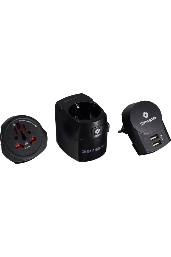Samsonite Travel Accessories World Adaptor Pro 3-P+USB Black
